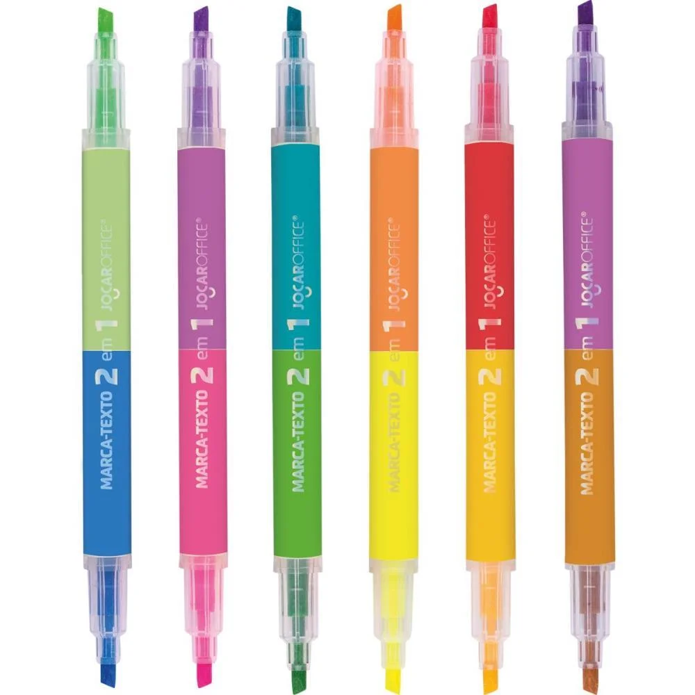 CANETA MARCA TEXTO JOCAR 2EM1 6COMBINACOES CORES LEONORA (DP.C/24) - imagem 4