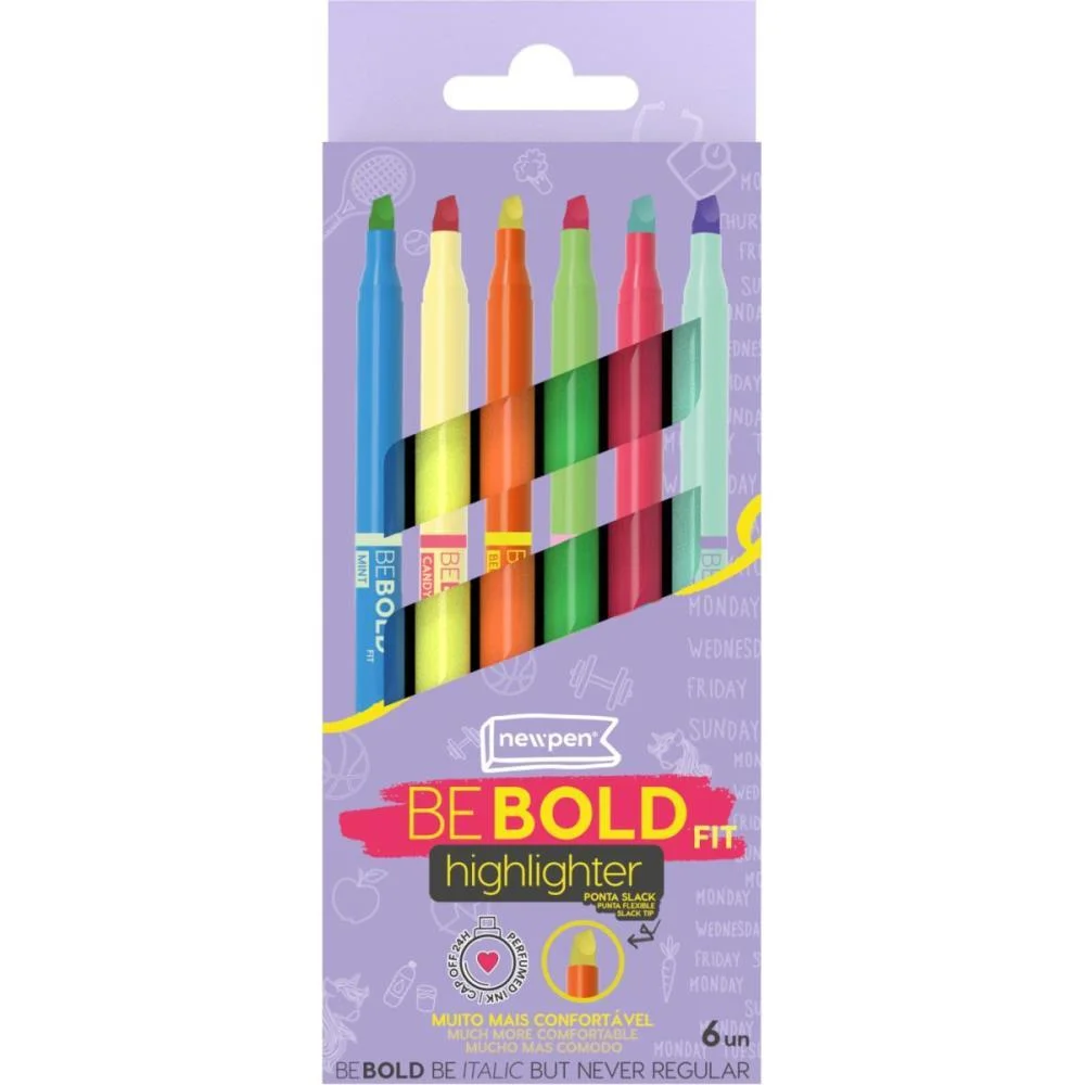 CANETA MARCA TEXTO BEBOLD FIT 6 CORES NEWPEN (ESTOJO) - imagem 2