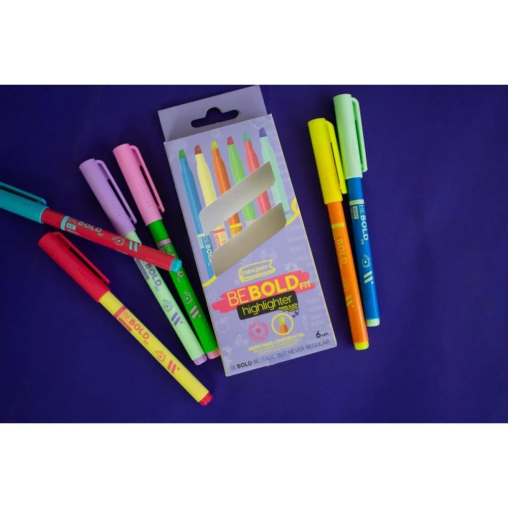 CANETA MARCA TEXTO BEBOLD FIT 6 CORES NEWPEN (ESTOJO) - imagem 6