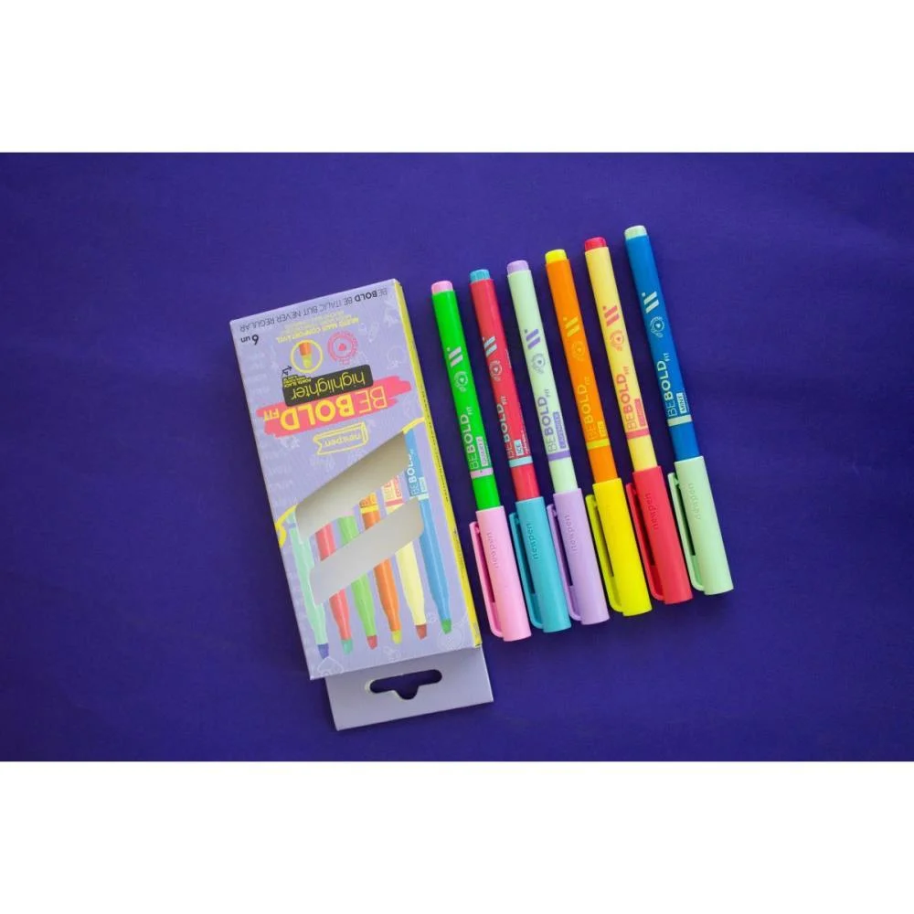 CANETA MARCA TEXTO BEBOLD FIT 6 CORES NEWPEN (ESTOJO) - imagem 7