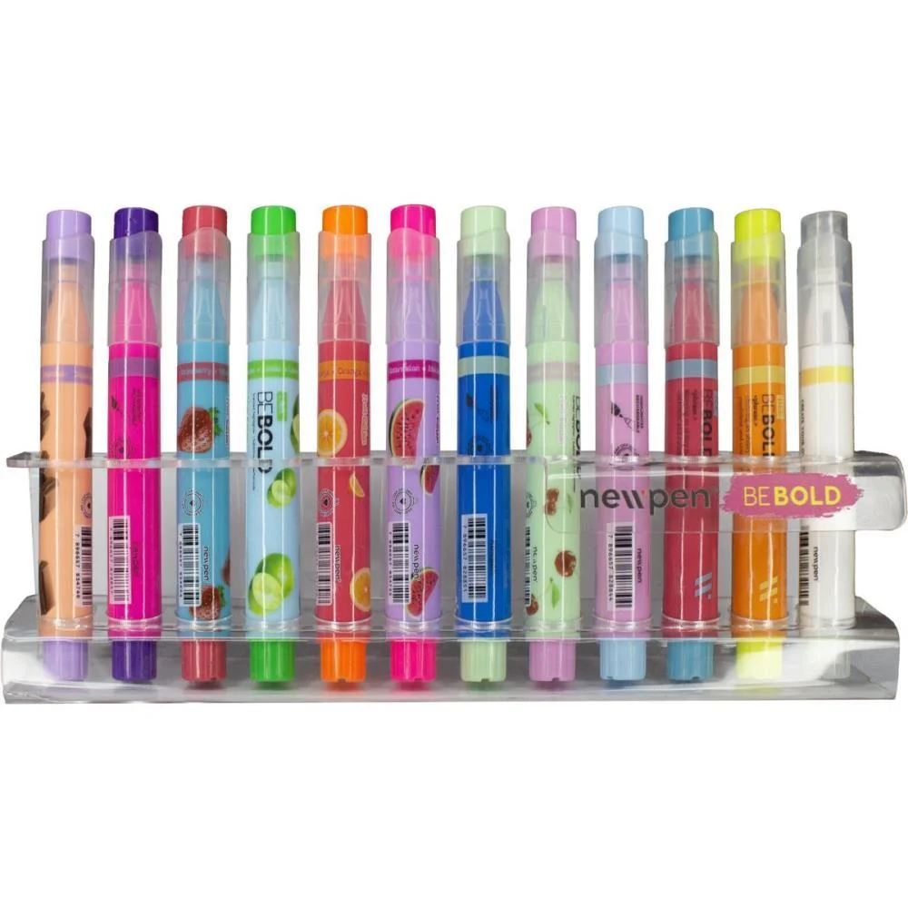 CANETA MARCA TEXTO BEBOLD FRUITS 12 CORES DISPLAY NEWPEN (DISPLAY) - imagem 3