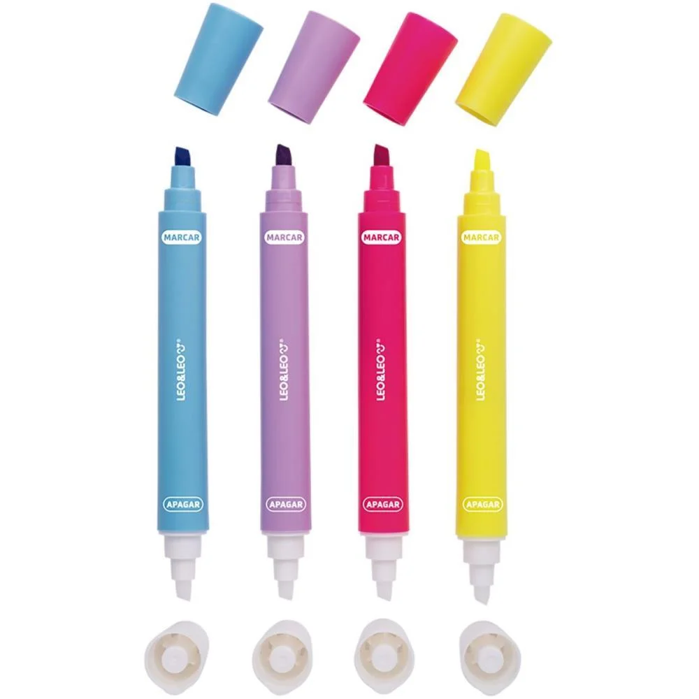 CANETA MARCA TEXTO APAGAVEL 4 CORES LEONORA (DP.C/16) - imagem 2