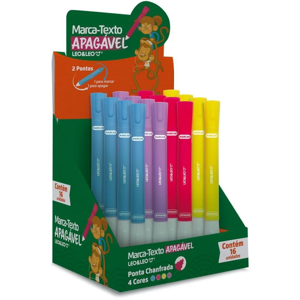 CANETA MARCA TEXTO APAGAVEL 4 CORES LEONORA (DP.C/16) - imagem 5