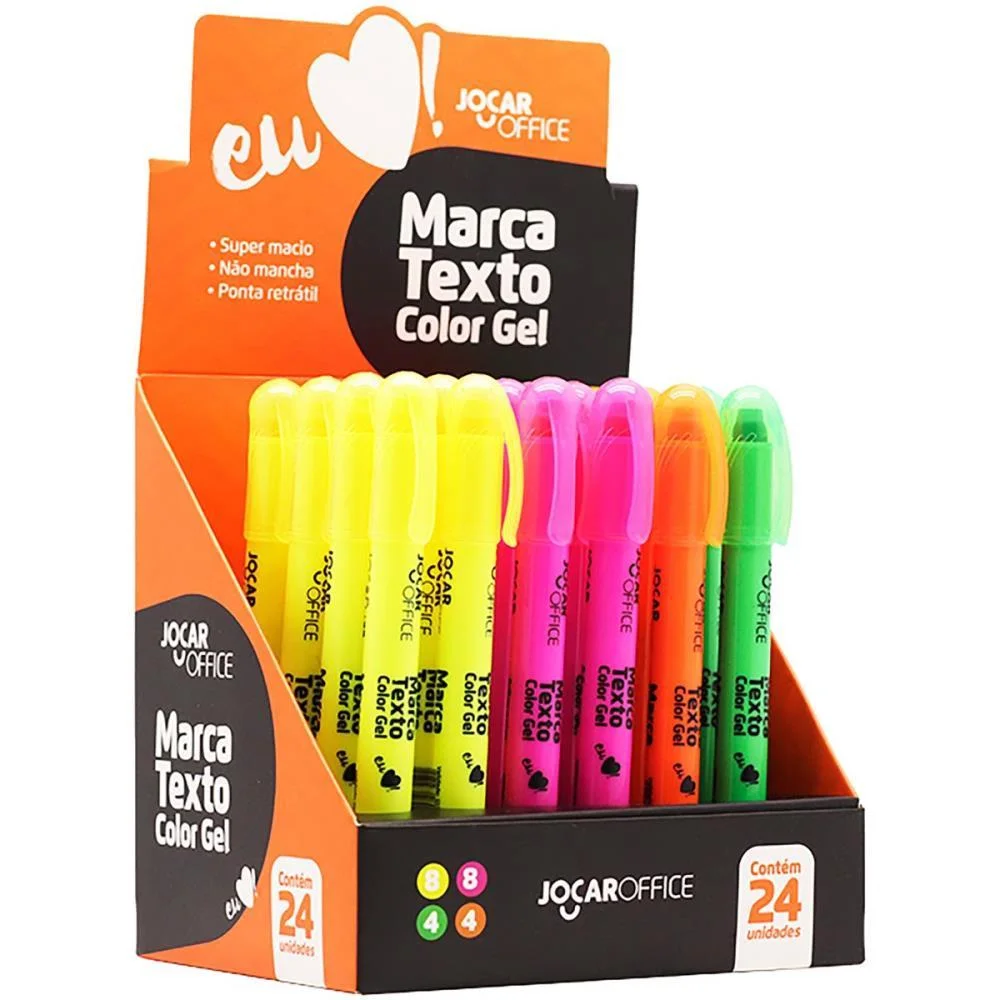 CANETA MARCA TEXTO GEL JOCAR OFFICE 4 CORES LEONORA (DP.C/24) - imagem 4