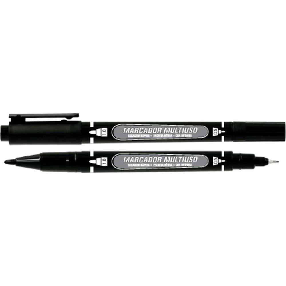 CANETA PARA CD 1.0MM MM100 PONTA DUPLA PRETO GRAMP LINE (CX.C/12) - imagem 3