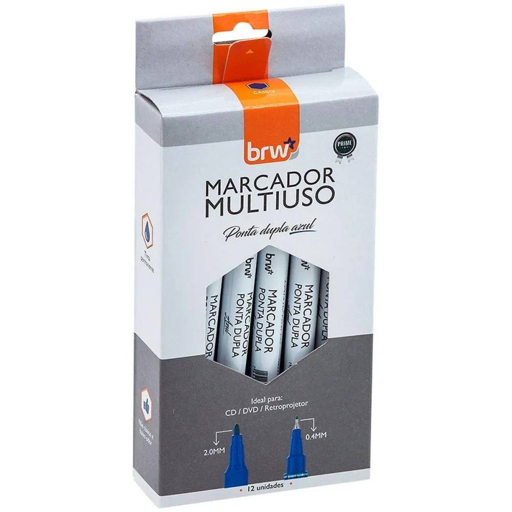 CANETA PARA CD 2.0MM RETRO PONTA DUPLA 2.0/0.4MM AZ BRW (CX.C/12) - imagem 3