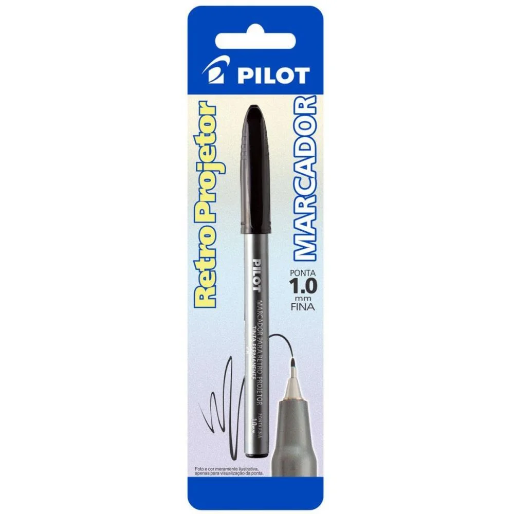 CANETA RETROPROJETOR 1.0MM MARCADOR PRETO PILOT (CX.C/12) - imagem 5