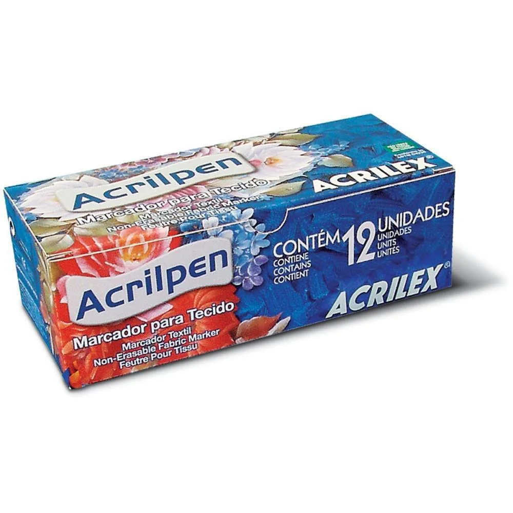 CANETA PARA TECIDO ROSA ACRILPEN ACRILEX (CX.C/12) - imagem 2