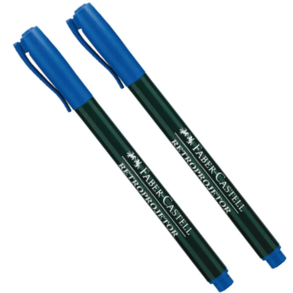 CANETA RETROPROJETOR 1.0MM MEDIA AZUL FABER-CASTELL (CX.C/12) - imagem 3