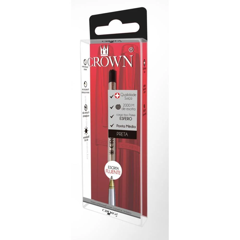 CARGA CANETA ESFEROGRAFICA PARKER PRETO BL.C/01 CROWN (BLISTER) - imagem 2