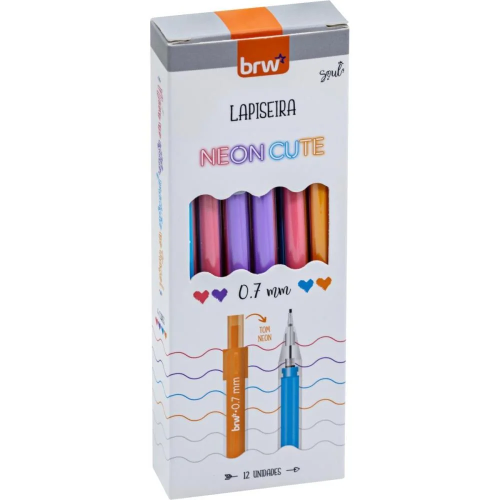LAPISEIRA 0.7MM NEONCUTE PLASTICA  CORES (S) BRW (CX.C/12) - imagem 6