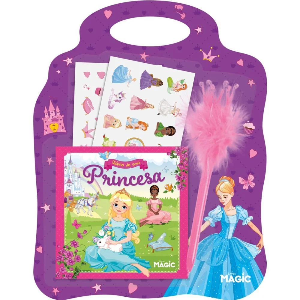 DIARIO DA PRINCESA C/ADESIVOS MAGIC KIDS (UNIDADE) - imagem 3