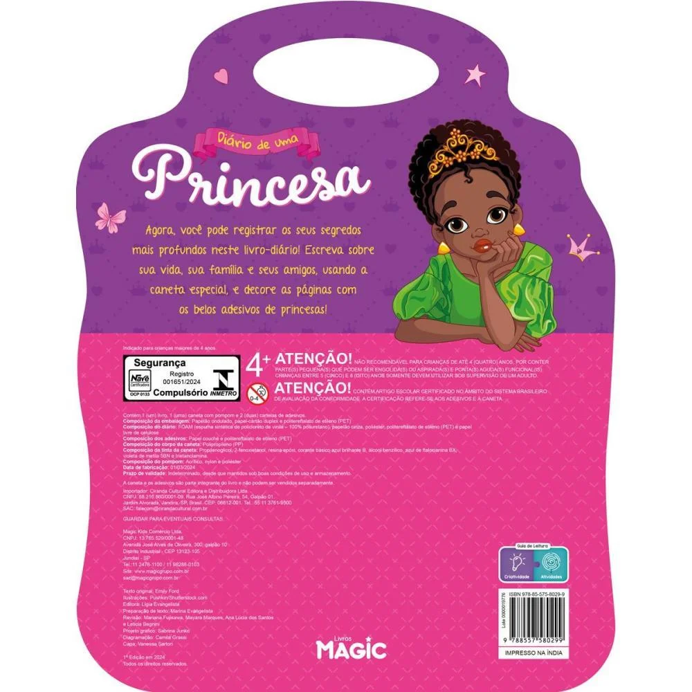DIARIO DA PRINCESA C/ADESIVOS MAGIC KIDS (UNIDADE) - imagem 5
