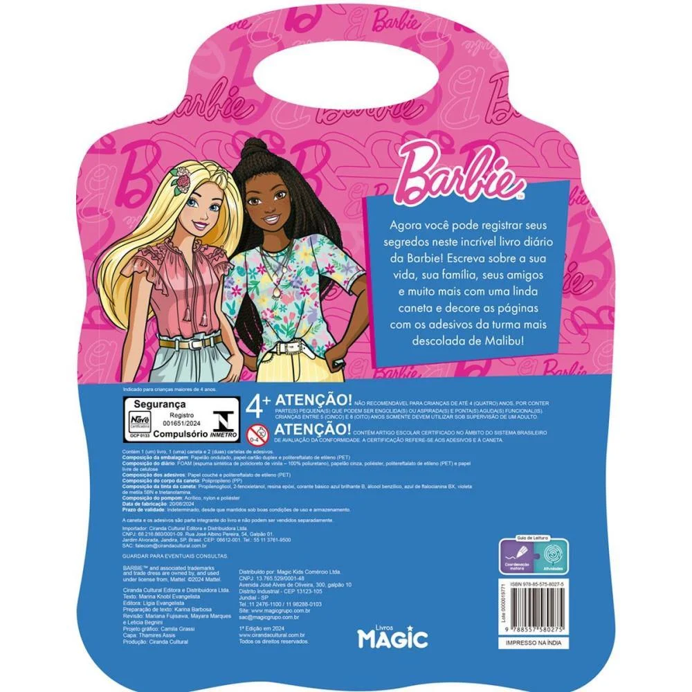 DIARIO BARBIE DIARIO SECRETO C/ADESIV MAGIC KIDS (UNIDADE) - imagem 4