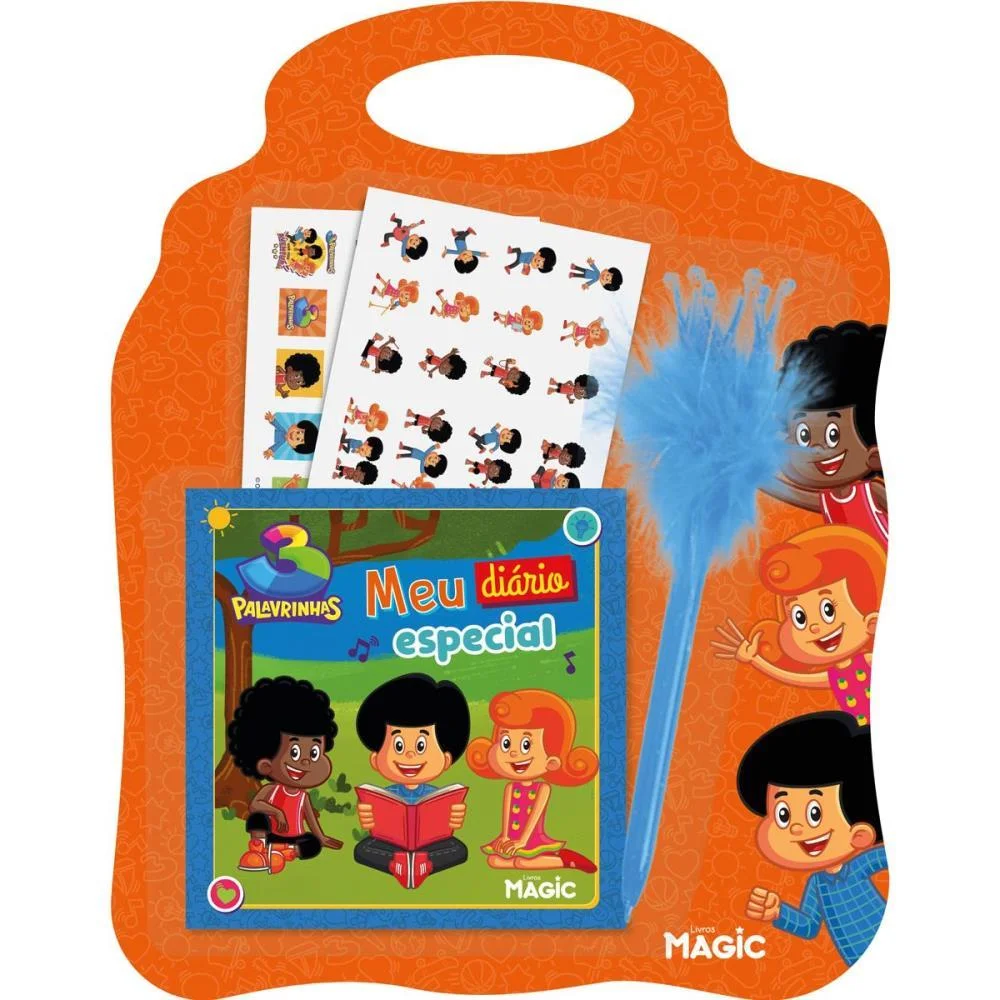 DIARIO 3 PALAVRINHAS C/ADESIVOS 88PGS MAGIC KIDS (UNIDADE) - imagem 2