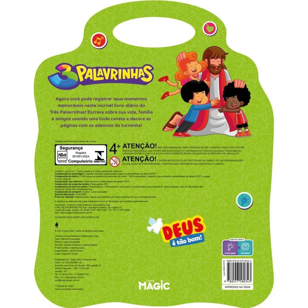 DIARIO 3 PALAVRINHAS C/ADESIVOS 88PGS MAGIC KIDS (UNIDADE) - imagem 5