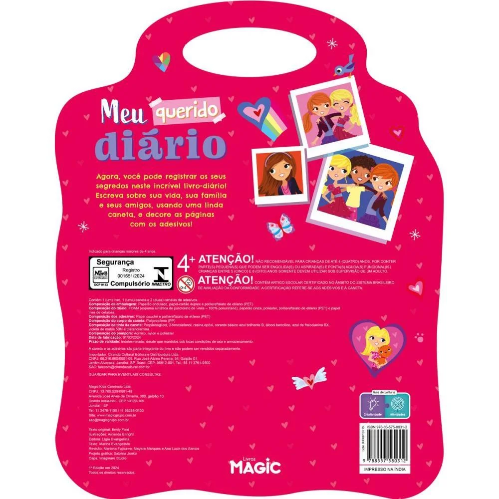DIARIO MEU QUERIDO DIARIO C/ADESIVOS MAGIC KIDS (UNIDADE) - imagem 4