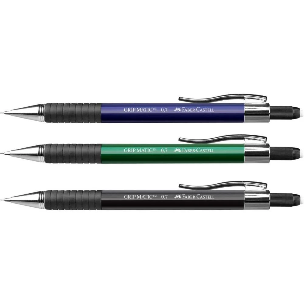 LAPISEIRA 0.7MM GRIP MATIC METAL FABER-CASTELL (CX.C/10) - imagem 2