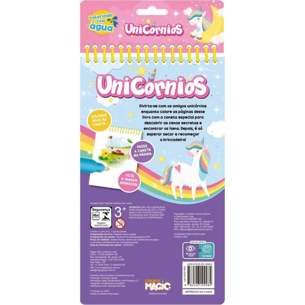 LIVRO AQUABOOK UNICORNIOS 24X14CM 10PGS MAGIC KIDS (UNIDADE) - imagem 5