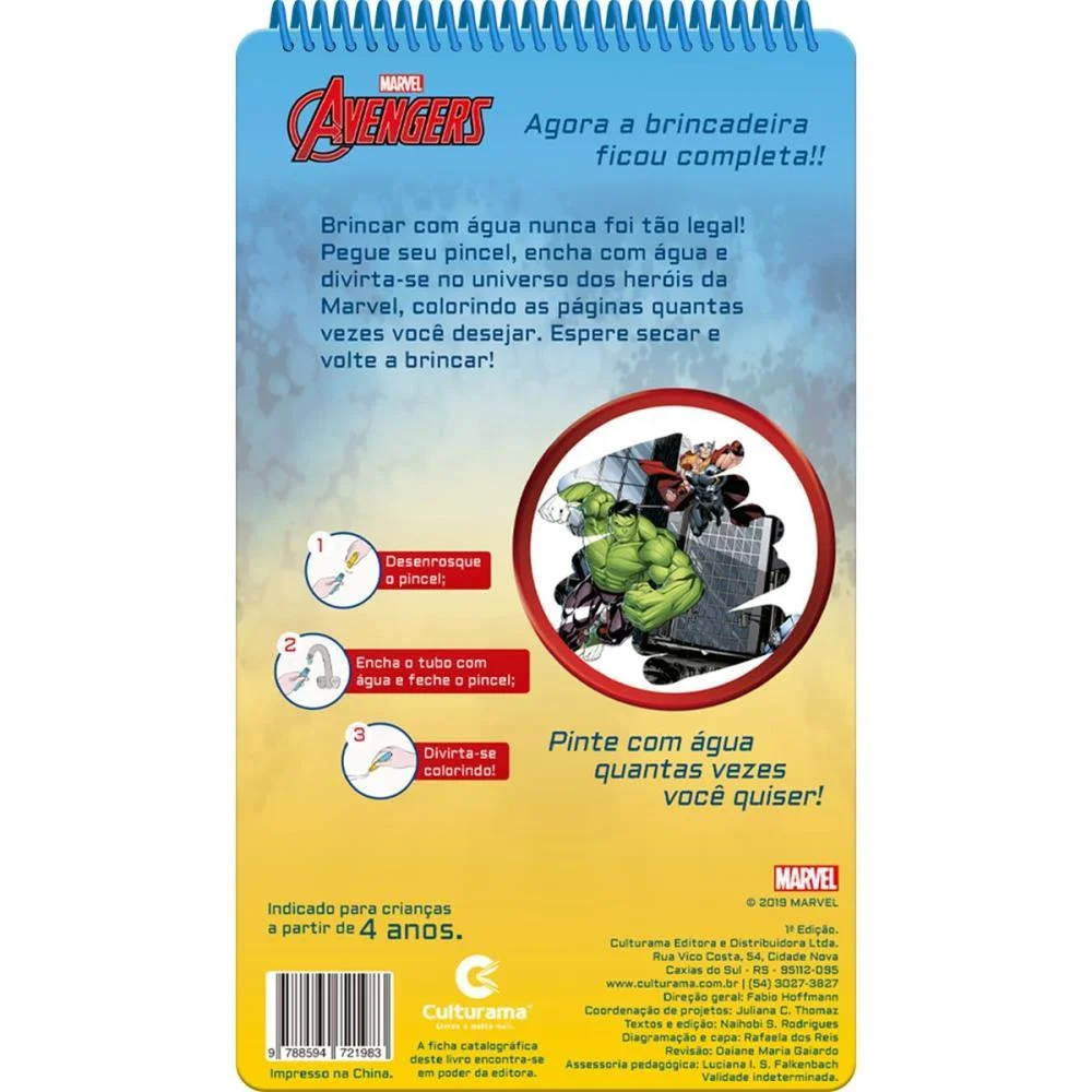 LIVRO AQUABOOK VINGADORES 24,5X14CM 10PGS CULTURAMA (UNIDADE) - imagem 5