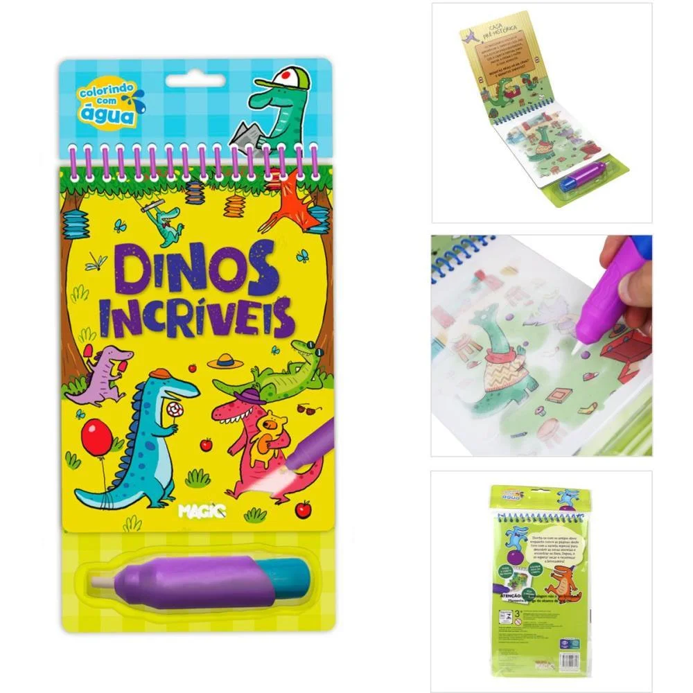 LIVRO AQUABOOK DINOS 24X14CM 10PAGS. MAGIC KIDS (UNIDADE) - imagem 2