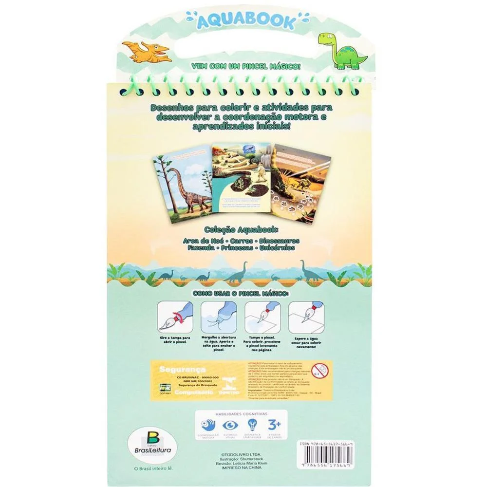 LIVRO AQUABOOK DINOSSAURO 27,6X13,6CM 10PAG TODOLIVRO (UNIDADE) - imagem 5