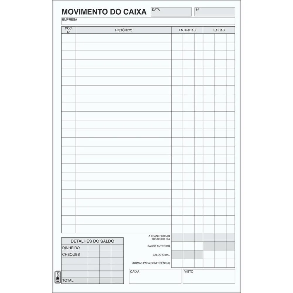 LIVRO MOVIMENTO CAIXA OFICIO 100 FOLHAS TILIBRA (PCT.C/10) - imagem 2