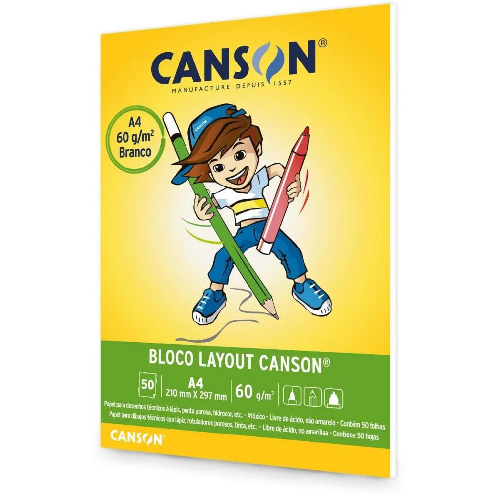 BLOCO PARA EDUCACAO ARTISTICA LAYOUT A4 60G. 50FLS CANSON (UNIDADE) - imagem 3