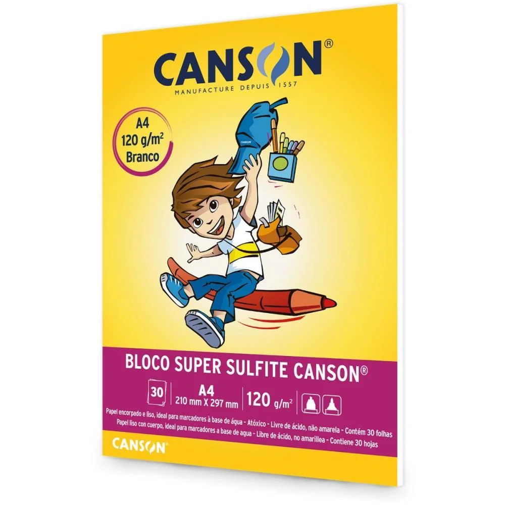 BLOCO PARA EDUCACAO ARTISTICA LISO INFANTIL A4 120G 30FLS CANSON (BLOCO) - imagem 3