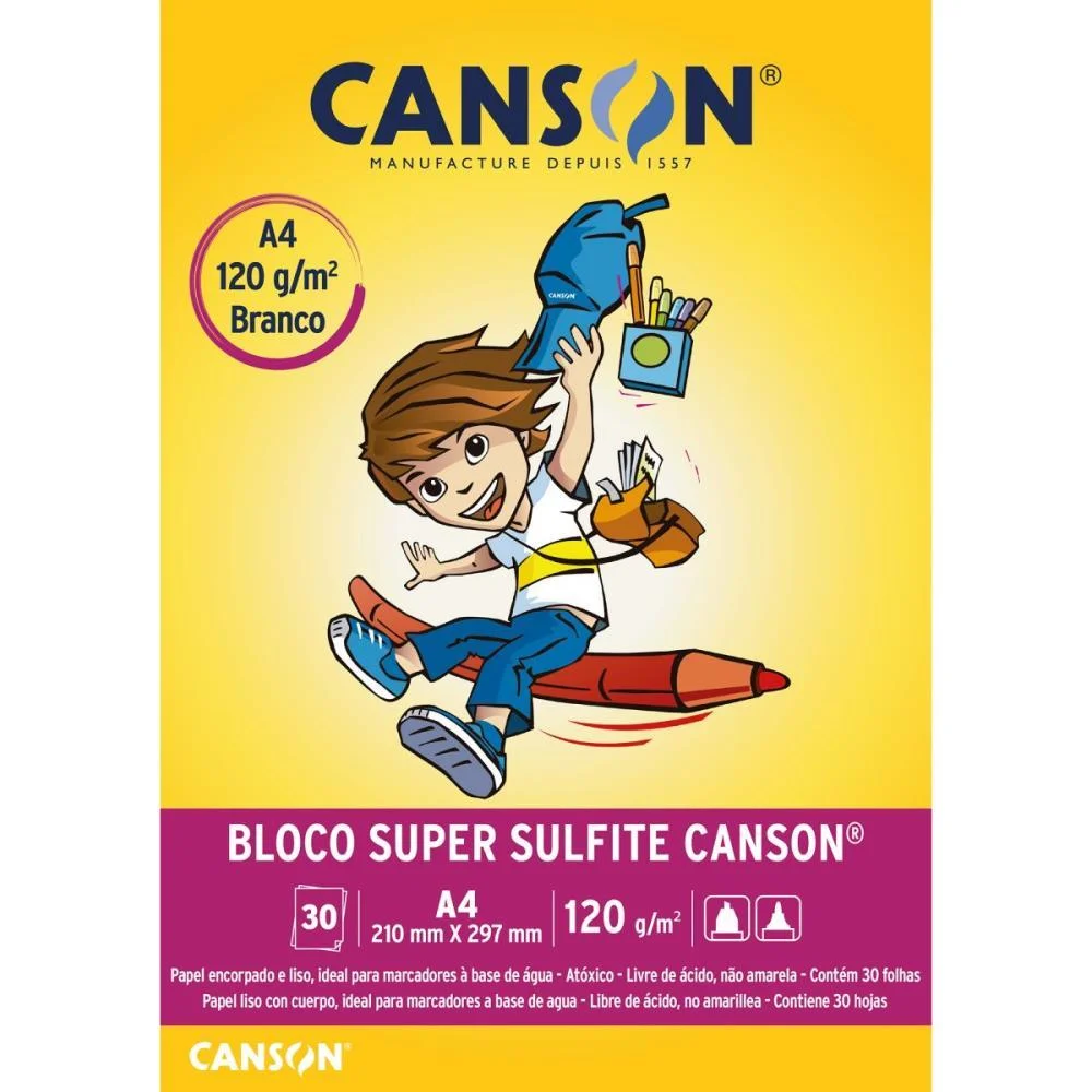 BLOCO PARA EDUCACAO ARTISTICA LISO INFANTIL A4 120G 30FLS CANSON (BLOCO) - imagem 4