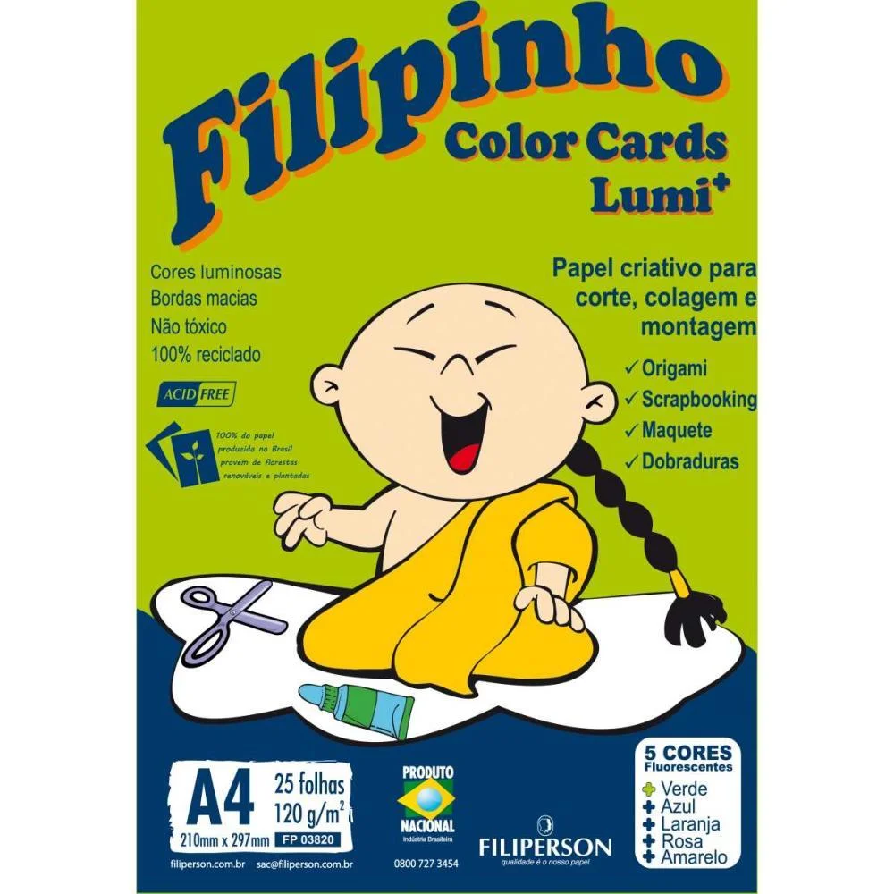 BLOCO PARA EDUCACAO ARTISTICA FILIPINHO COLOR LUMI 120G 25FL FILIPERSON (BLOCO) - imagem 4
