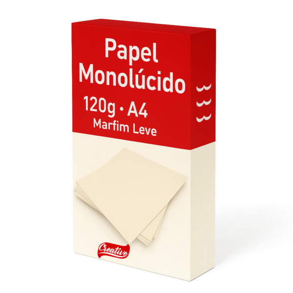 Papel Monolúcido A4 120g Marfim Leve Com 250 Fls Creative Produtos